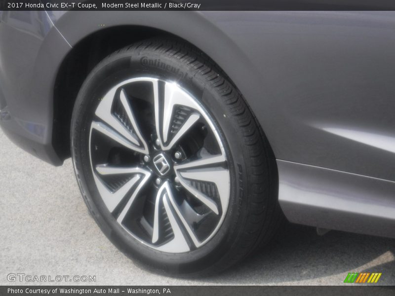 Modern Steel Metallic / Black/Gray 2017 Honda Civic EX-T Coupe