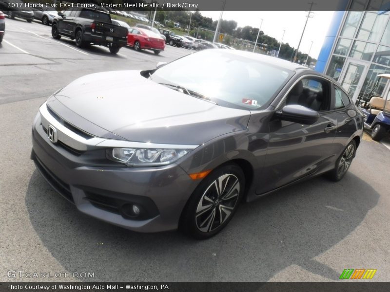 Modern Steel Metallic / Black/Gray 2017 Honda Civic EX-T Coupe