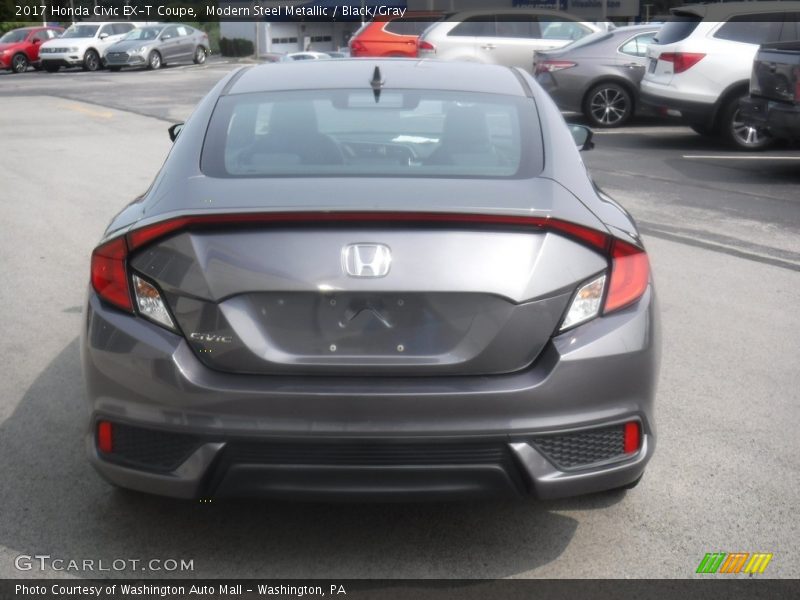 Modern Steel Metallic / Black/Gray 2017 Honda Civic EX-T Coupe