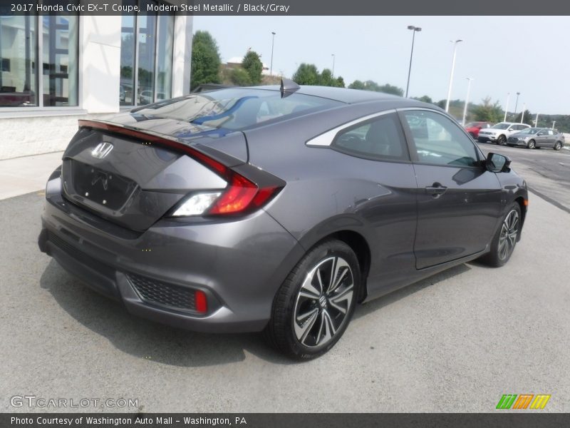 Modern Steel Metallic / Black/Gray 2017 Honda Civic EX-T Coupe