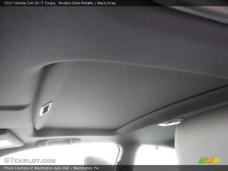 Modern Steel Metallic / Black/Gray 2017 Honda Civic EX-T Coupe