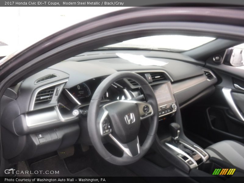 Modern Steel Metallic / Black/Gray 2017 Honda Civic EX-T Coupe