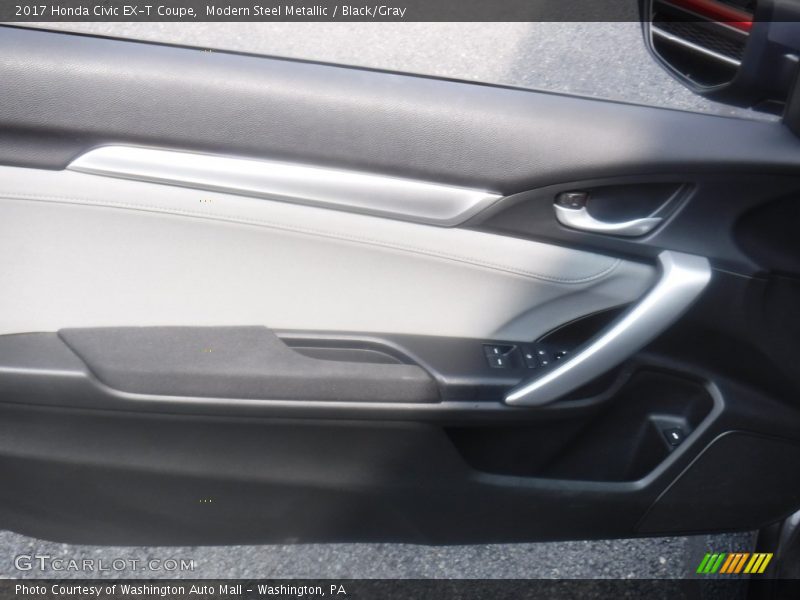 Modern Steel Metallic / Black/Gray 2017 Honda Civic EX-T Coupe