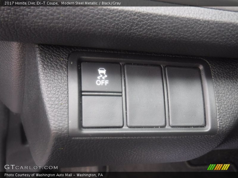 Modern Steel Metallic / Black/Gray 2017 Honda Civic EX-T Coupe