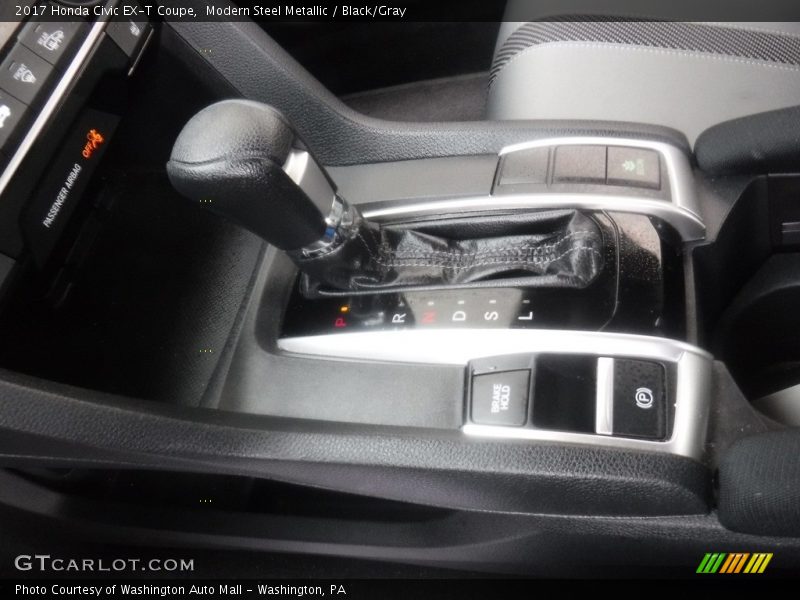 Modern Steel Metallic / Black/Gray 2017 Honda Civic EX-T Coupe