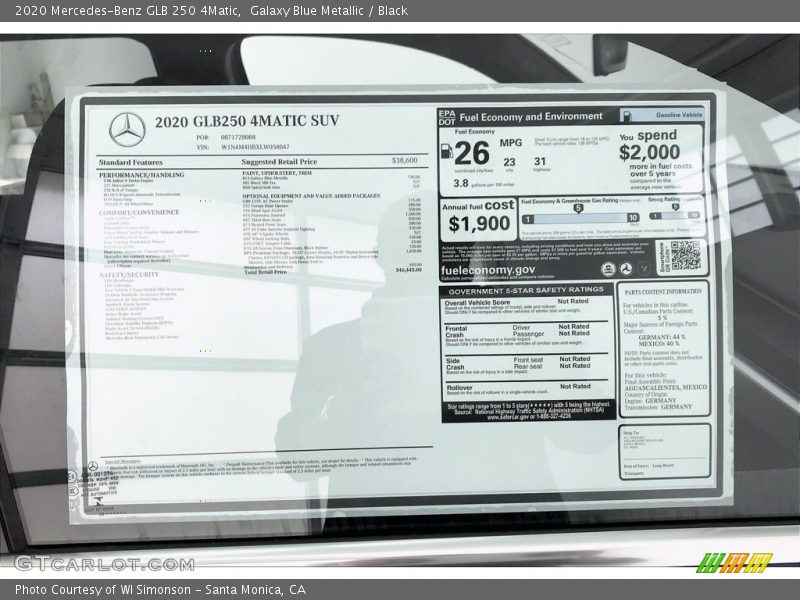 Galaxy Blue Metallic / Black 2020 Mercedes-Benz GLB 250 4Matic