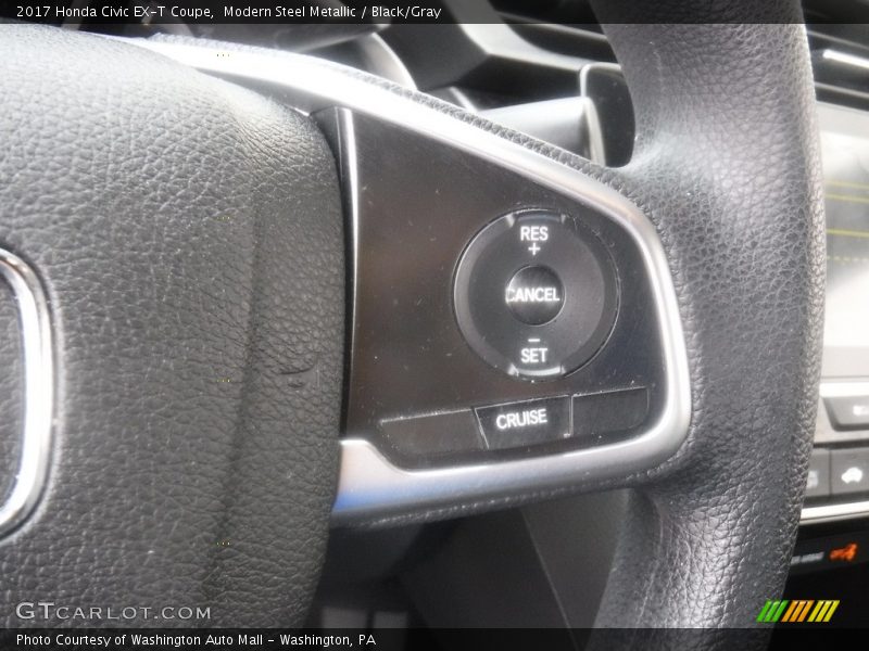 Modern Steel Metallic / Black/Gray 2017 Honda Civic EX-T Coupe