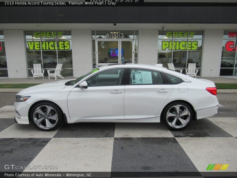Platinum White Pearl / Gray 2019 Honda Accord Touring Sedan