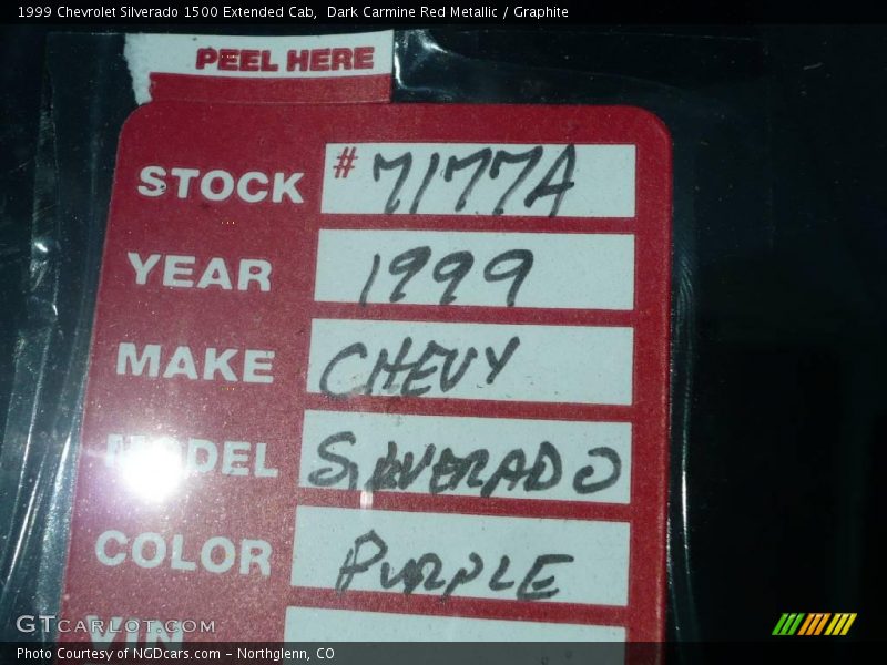 Dark Carmine Red Metallic / Graphite 1999 Chevrolet Silverado 1500 Extended Cab