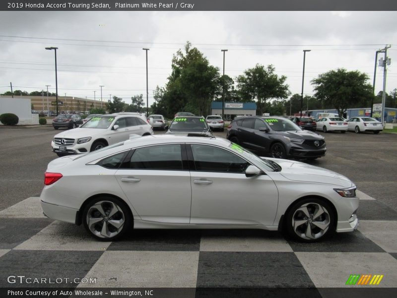 Platinum White Pearl / Gray 2019 Honda Accord Touring Sedan