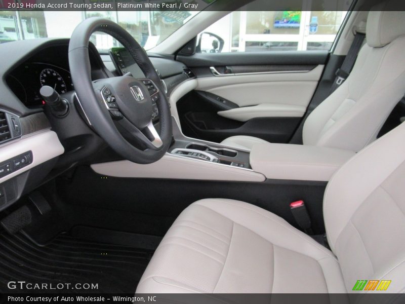 Platinum White Pearl / Gray 2019 Honda Accord Touring Sedan