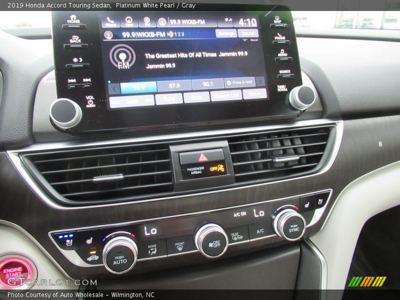 Platinum White Pearl / Gray 2019 Honda Accord Touring Sedan