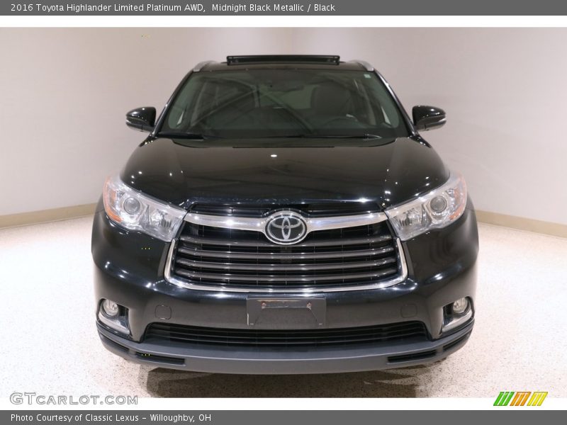 Midnight Black Metallic / Black 2016 Toyota Highlander Limited Platinum AWD