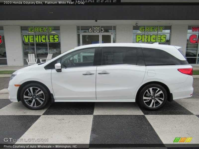 Platinum White Pearl / Gray 2020 Honda Odyssey Elite