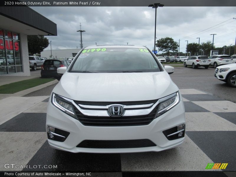 Platinum White Pearl / Gray 2020 Honda Odyssey Elite