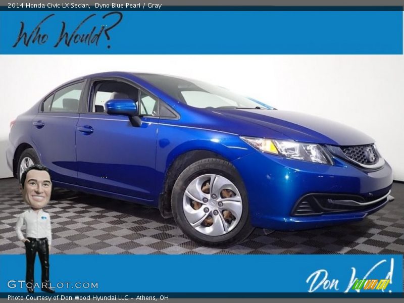 Dyno Blue Pearl / Gray 2014 Honda Civic LX Sedan