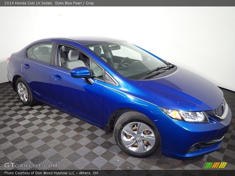 Dyno Blue Pearl / Gray 2014 Honda Civic LX Sedan