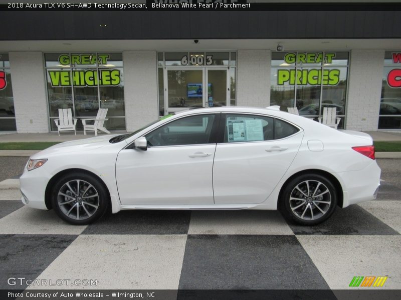 Bellanova White Pearl / Parchment 2018 Acura TLX V6 SH-AWD Technology Sedan