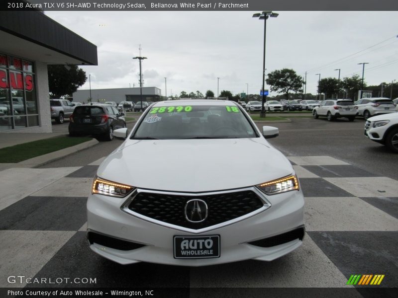 Bellanova White Pearl / Parchment 2018 Acura TLX V6 SH-AWD Technology Sedan