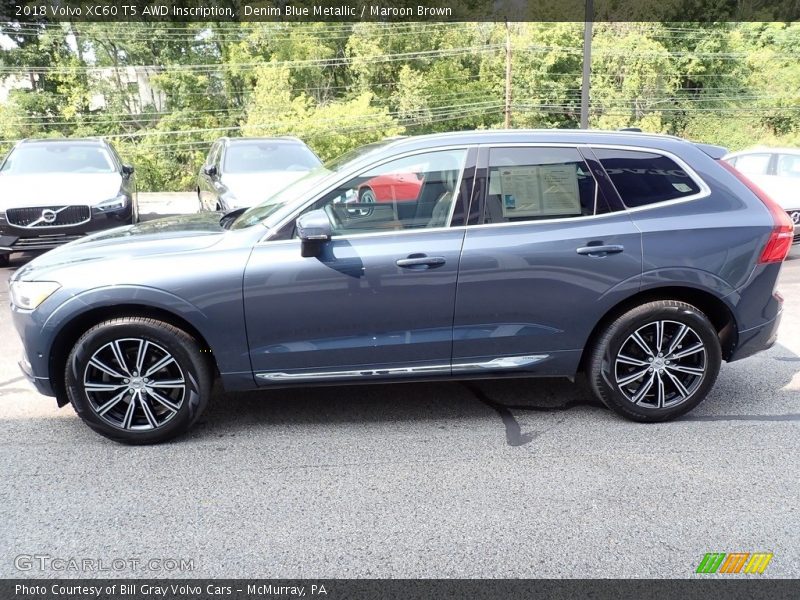 Denim Blue Metallic / Maroon Brown 2018 Volvo XC60 T5 AWD Inscription