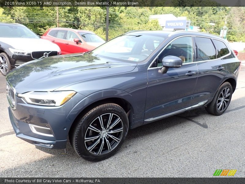Denim Blue Metallic / Maroon Brown 2018 Volvo XC60 T5 AWD Inscription