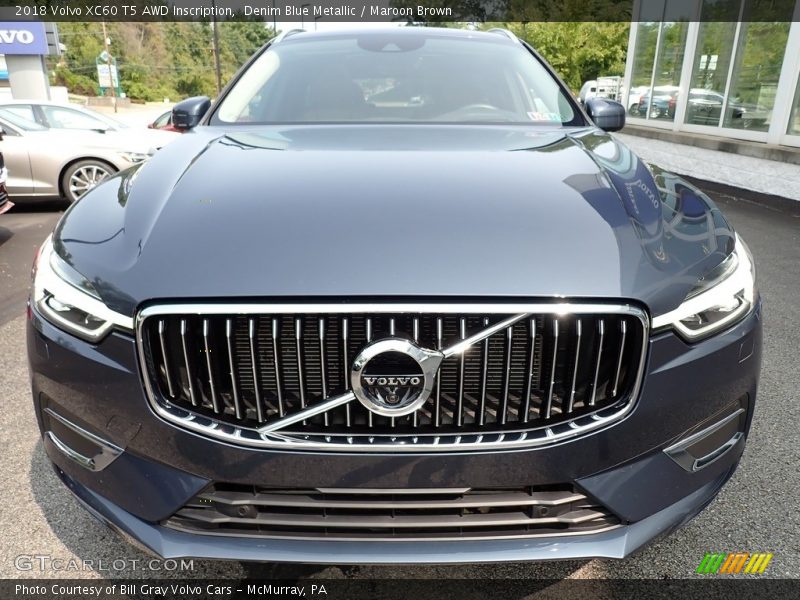Denim Blue Metallic / Maroon Brown 2018 Volvo XC60 T5 AWD Inscription