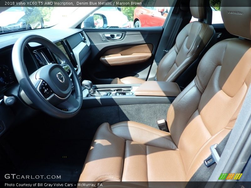 Denim Blue Metallic / Maroon Brown 2018 Volvo XC60 T5 AWD Inscription