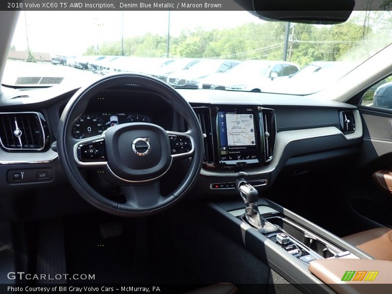 Denim Blue Metallic / Maroon Brown 2018 Volvo XC60 T5 AWD Inscription