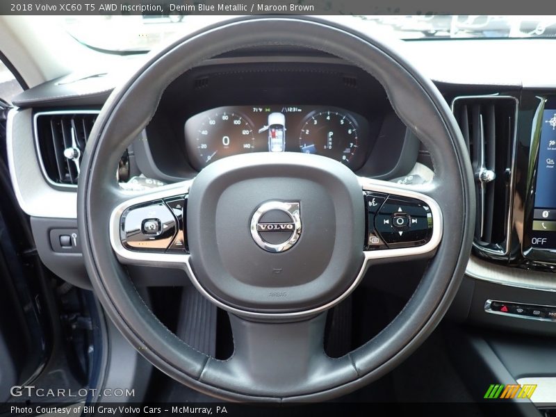 Denim Blue Metallic / Maroon Brown 2018 Volvo XC60 T5 AWD Inscription