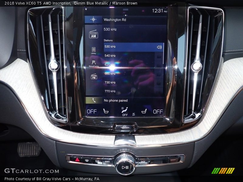 Denim Blue Metallic / Maroon Brown 2018 Volvo XC60 T5 AWD Inscription