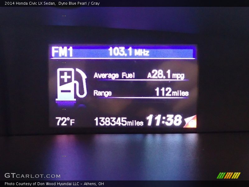 Dyno Blue Pearl / Gray 2014 Honda Civic LX Sedan