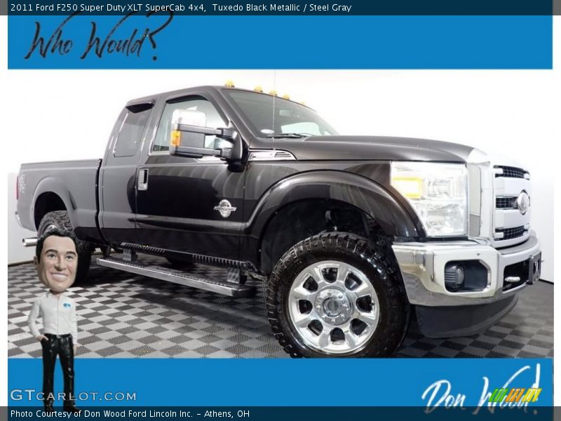 Tuxedo Black Metallic / Steel Gray 2011 Ford F250 Super Duty XLT SuperCab 4x4