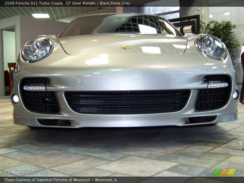 GT Silver Metallic / Black/Stone Grey 2008 Porsche 911 Turbo Coupe