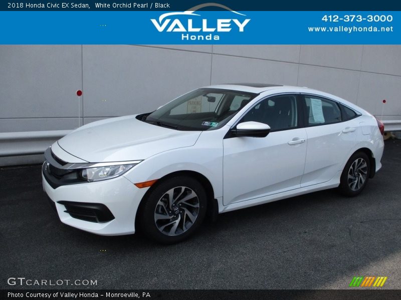 White Orchid Pearl / Black 2018 Honda Civic EX Sedan