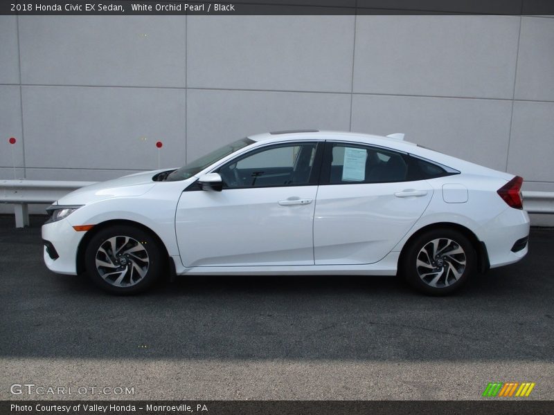 White Orchid Pearl / Black 2018 Honda Civic EX Sedan