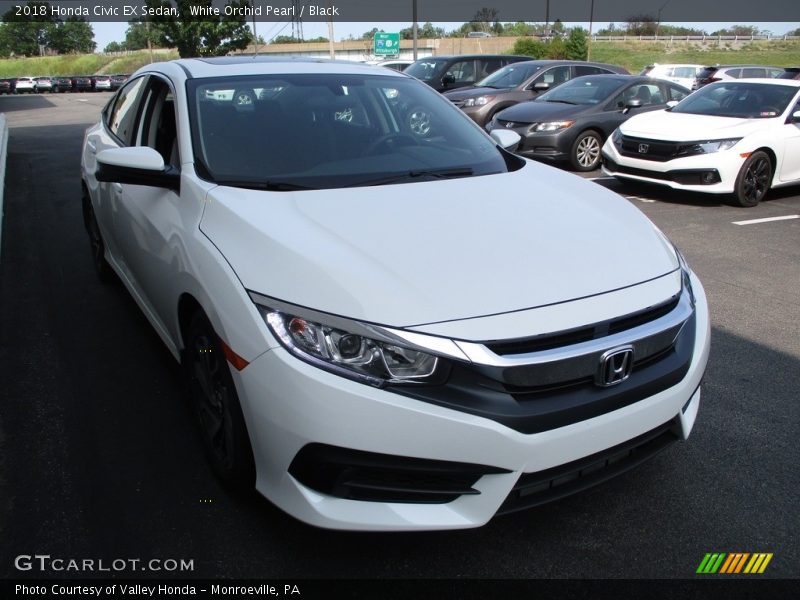 White Orchid Pearl / Black 2018 Honda Civic EX Sedan
