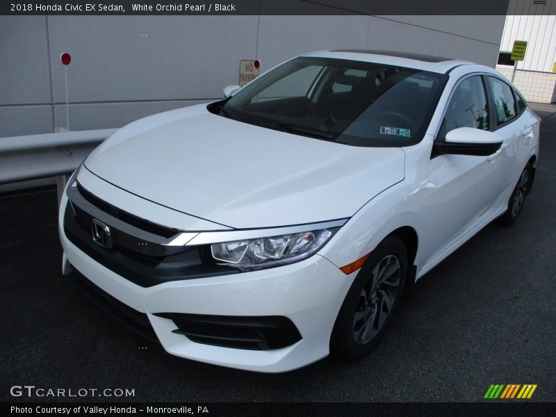 White Orchid Pearl / Black 2018 Honda Civic EX Sedan