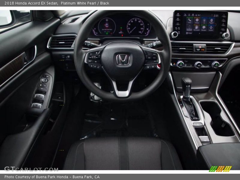 Platinum White Pearl / Black 2018 Honda Accord EX Sedan