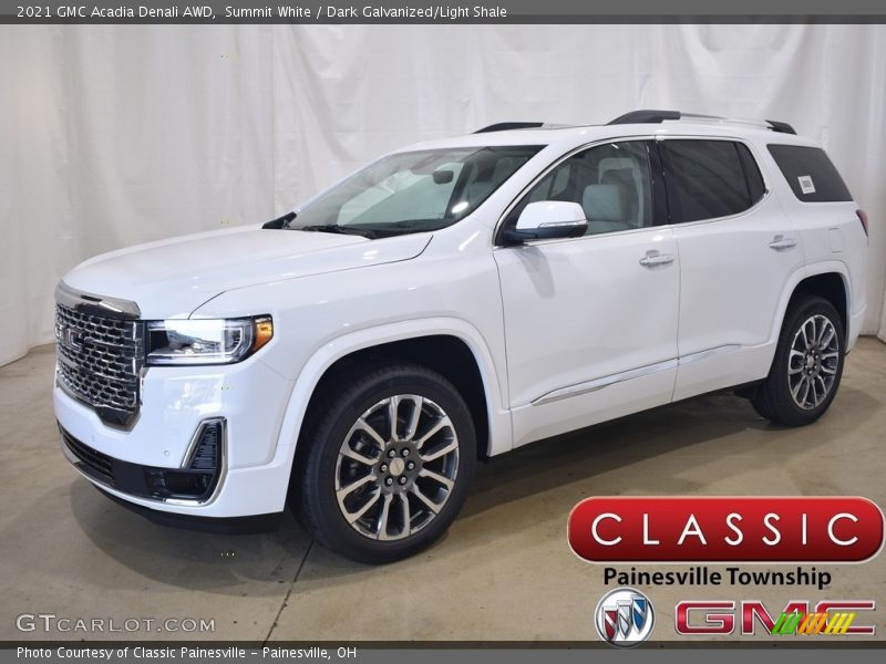 Summit White / Dark Galvanized/Light Shale 2021 GMC Acadia Denali AWD