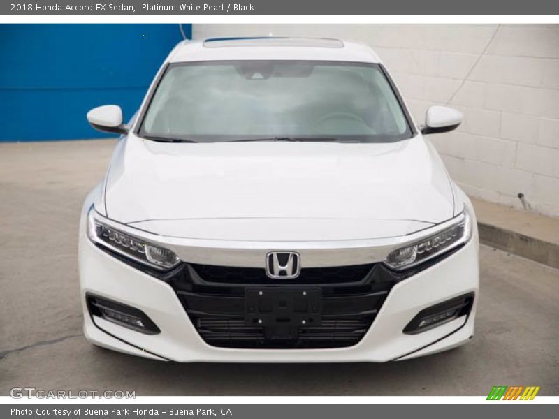Platinum White Pearl / Black 2018 Honda Accord EX Sedan