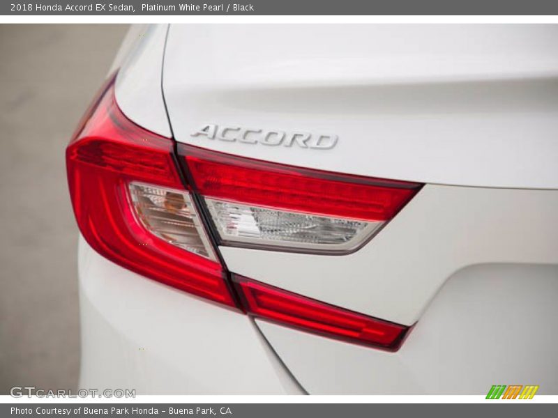 Platinum White Pearl / Black 2018 Honda Accord EX Sedan