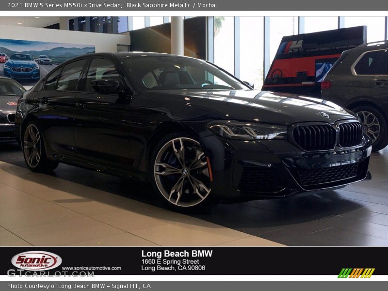 Black Sapphire Metallic / Mocha 2021 BMW 5 Series M550i xDrive Sedan