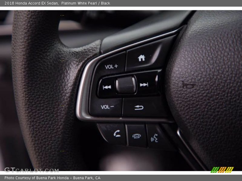Platinum White Pearl / Black 2018 Honda Accord EX Sedan