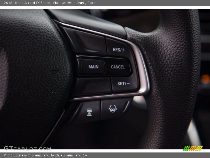 Platinum White Pearl / Black 2018 Honda Accord EX Sedan