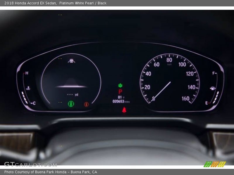 Platinum White Pearl / Black 2018 Honda Accord EX Sedan
