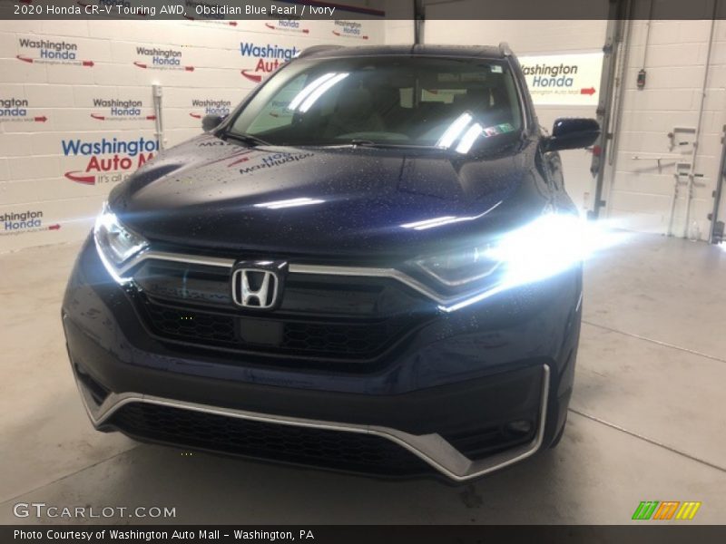 Obsidian Blue Pearl / Ivory 2020 Honda CR-V Touring AWD