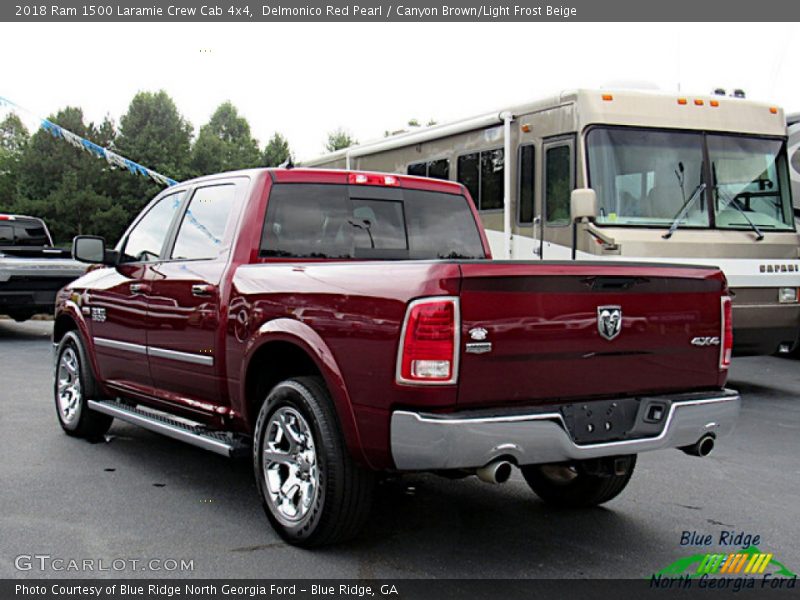 Delmonico Red Pearl / Canyon Brown/Light Frost Beige 2018 Ram 1500 Laramie Crew Cab 4x4