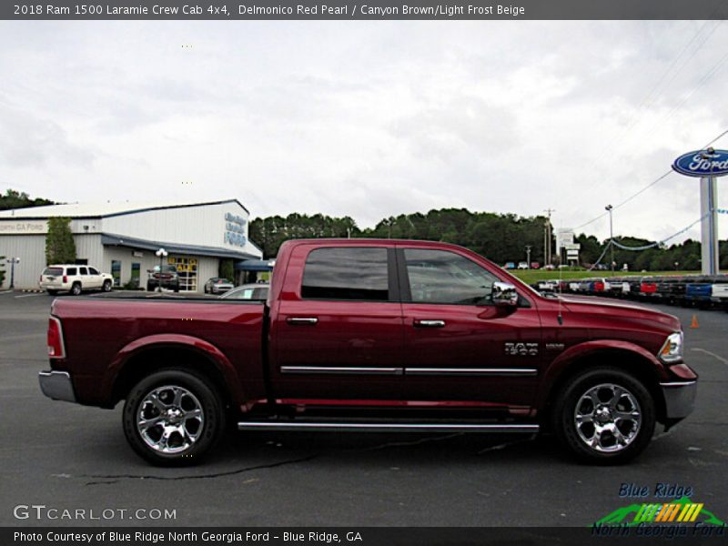 Delmonico Red Pearl / Canyon Brown/Light Frost Beige 2018 Ram 1500 Laramie Crew Cab 4x4