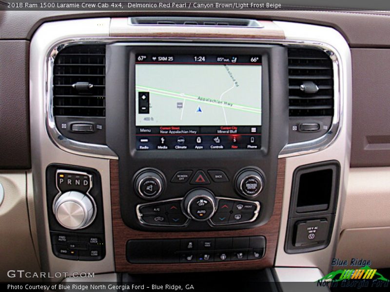 Delmonico Red Pearl / Canyon Brown/Light Frost Beige 2018 Ram 1500 Laramie Crew Cab 4x4