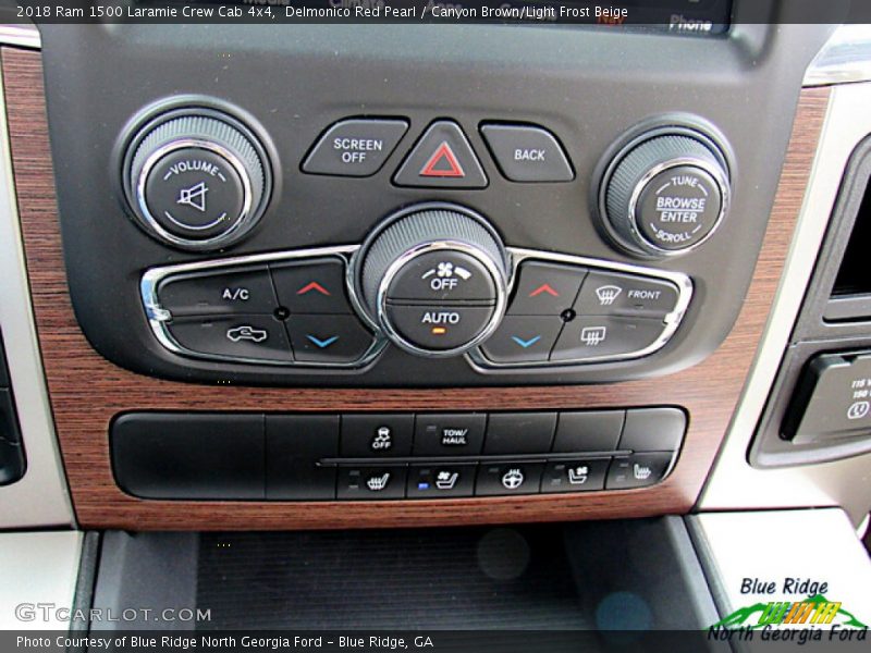 Delmonico Red Pearl / Canyon Brown/Light Frost Beige 2018 Ram 1500 Laramie Crew Cab 4x4